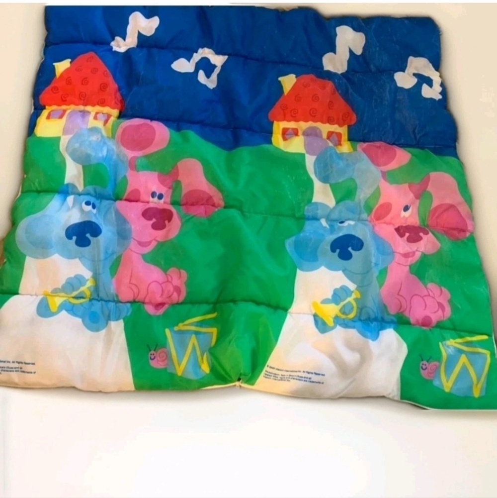 Vintage Kids Blues Clues Blue Magenta Sleeping Bag 2000 Viacom 30x57 Nick Jr Y2k